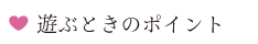 遊ぶ時のポイント